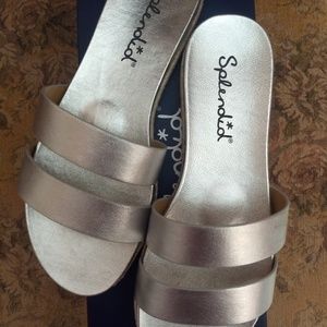 NIB Splendid Silver Brittani Slide Sandals